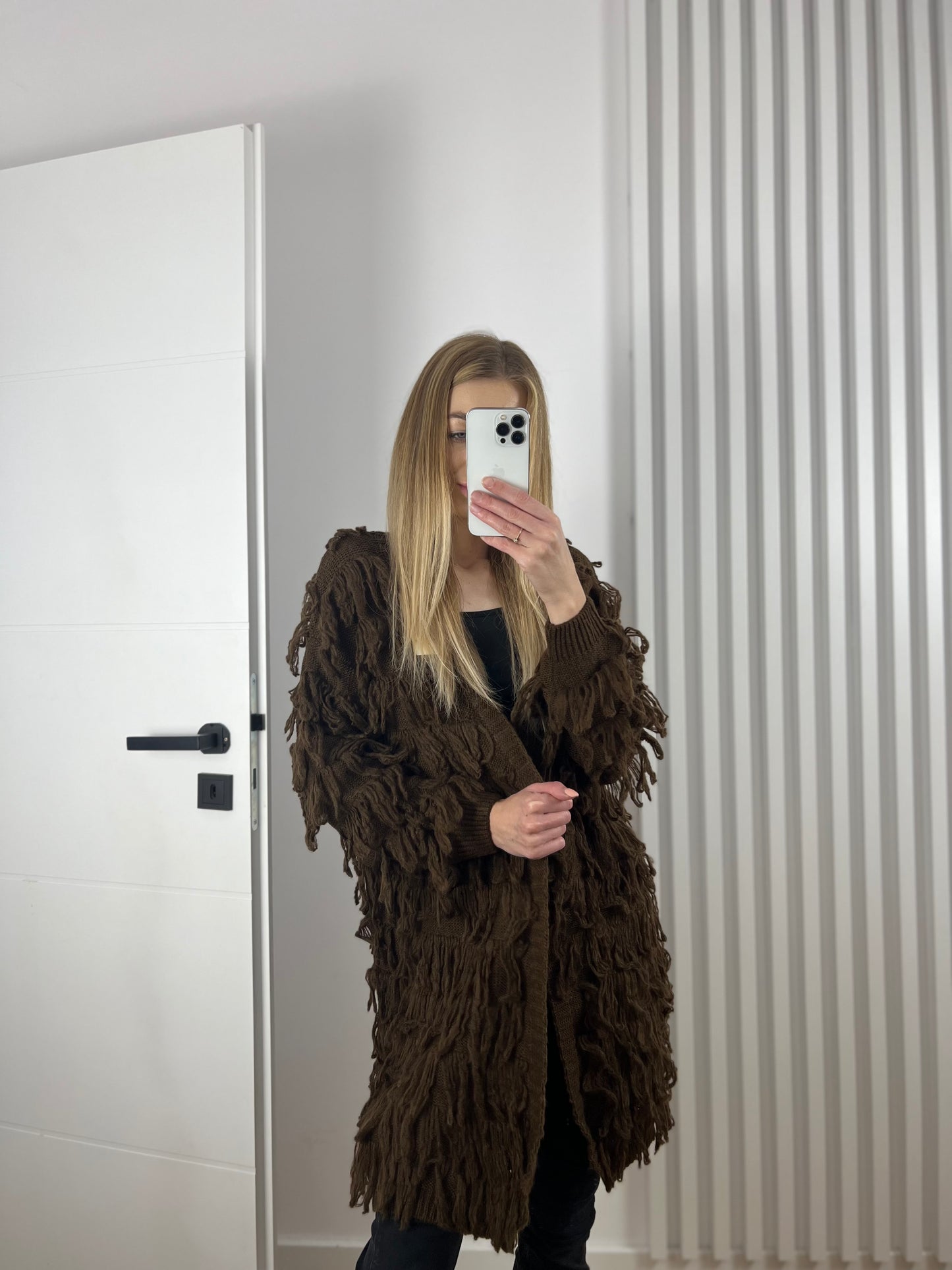 Sweter mop długi czekolada