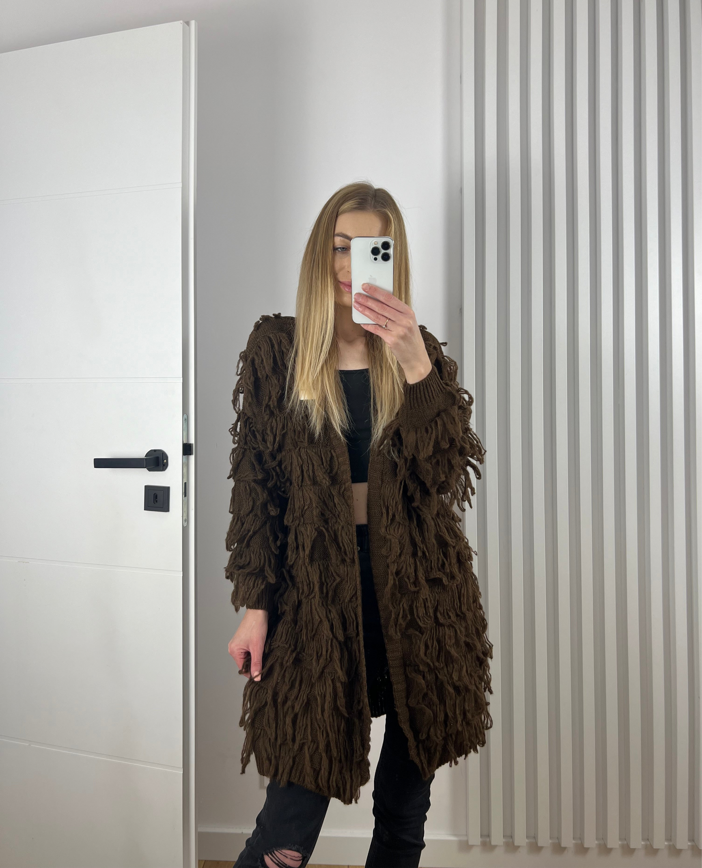 Sweter mop długi czekolada