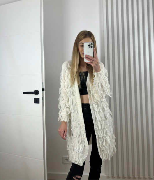 Sweter mop długi biały