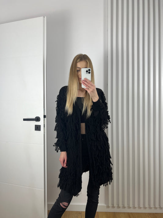 Sweter mop długi czarny