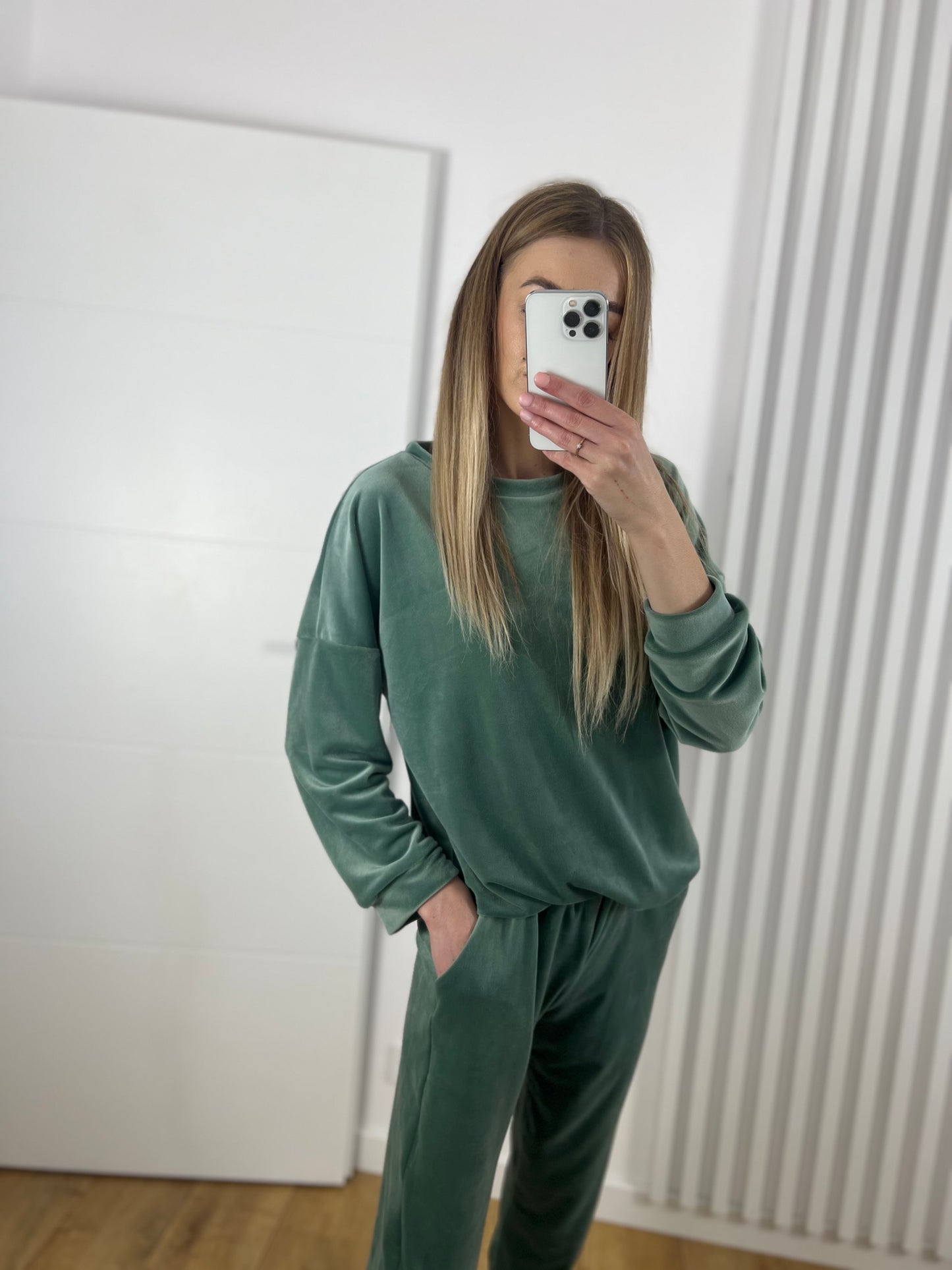 Dres welur oliwka