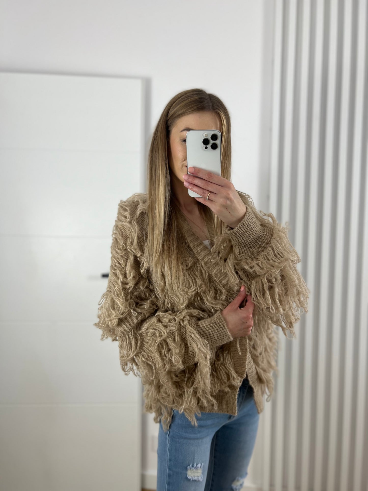 Sweter mop beżowy