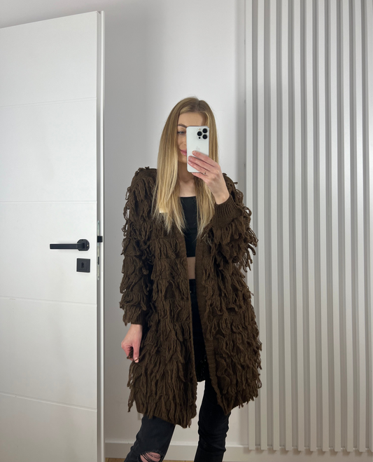 Sweter mop długi czekolada