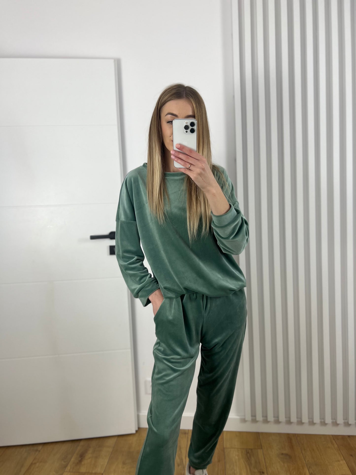 Dres welur oliwka